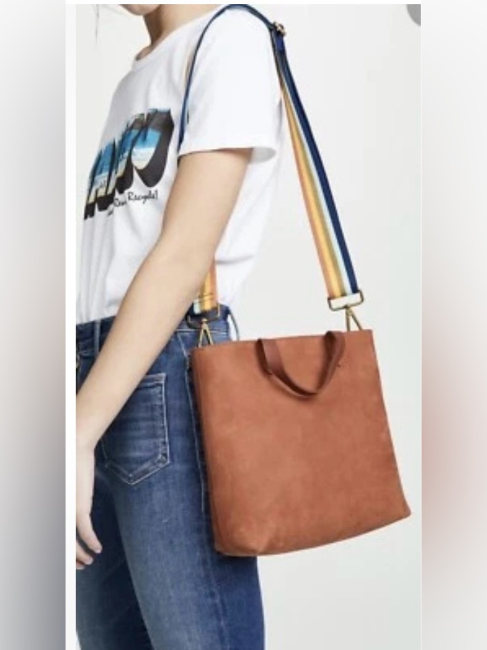 MADEWELL Stripe Strap Transport Tote NEW